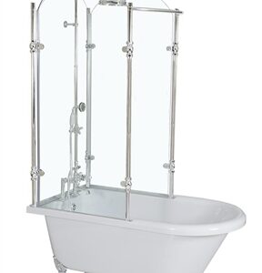 Complete glass shower claw tub