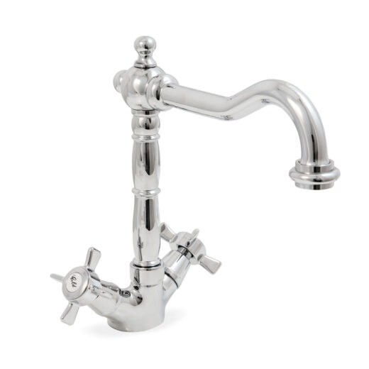 Single hole lav faucet with cross handles
