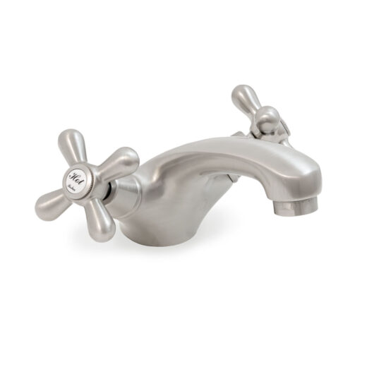 single hole lav faucet with cross handles