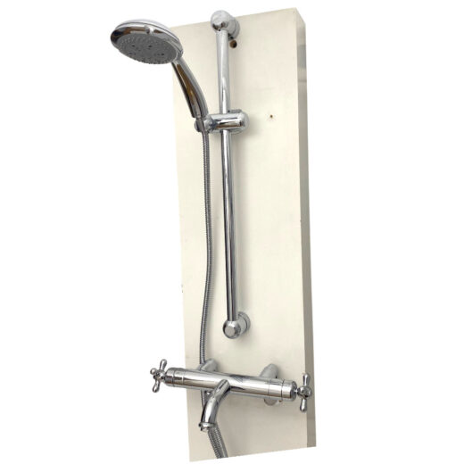 Modern Thermostatic Tub Filler with Hand Shower and Slide Bar